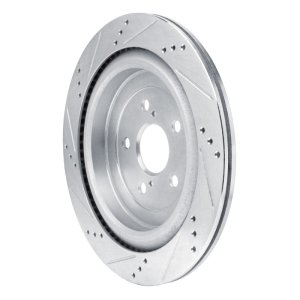 Lexus RX350 Brake Rotor (1) - Rear Right - R1 Concepts - Drilled & Slotted - Silver - `16-`22